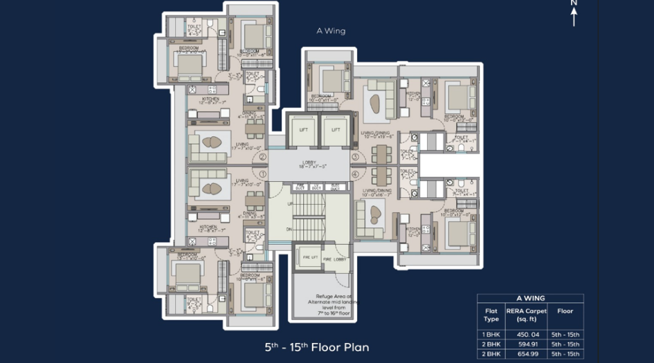 Silicon-Avenue-5-to-15th-Floor-Plan
